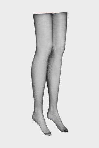 Maison Close Cut & Curled Back Seam Stockings with Cross Black 20 Denier