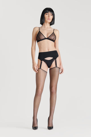 Maison Close Black Fishnet Stockings | Cut & Curled Stockings