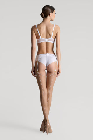 Maison Close Nude White Back Seamed Stockings