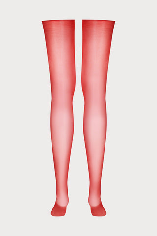 Maison Close Cut & Curled Stockings Red 10 Denier