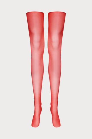 Maison Close Cut & Curled Stockings Red 10 Denier