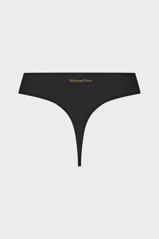 Double Sens Black High Waist Thong
