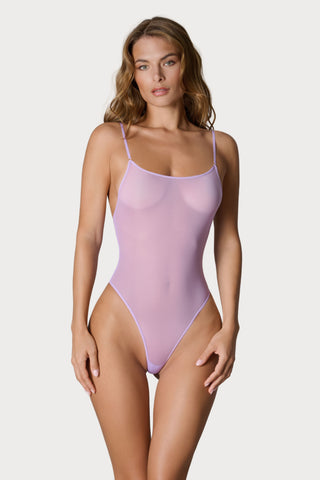 Double Sens Thong Bodysuit in Lavender