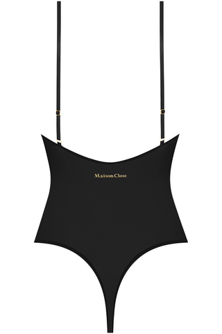 Maison Close Double Sens Thong Bodysuit Black