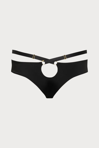 Fatale Tanga Bikini Bottom in Black