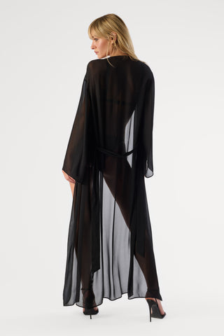 Maison Close Fever Long Kimono in Black - Naughty Knickers