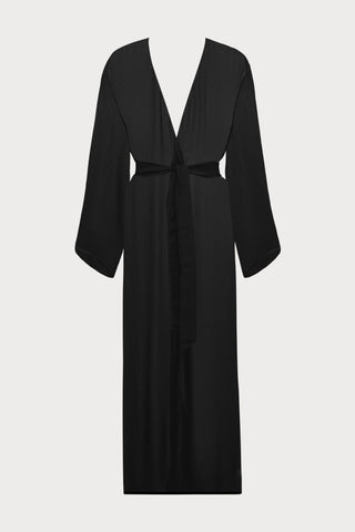Maison Close Fever Long Beach Kimono in Black - Naughty Knickers