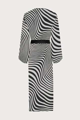 Maison Close Fever Long Beach Kimono in Black & White - Naughty Knickers