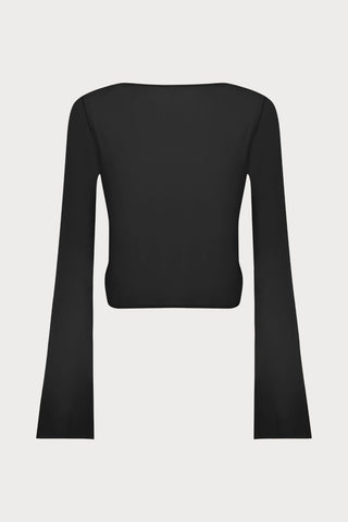 Maison Close Fever Long Sleeve Wrap Beach Top in Black - Naughty Knickers