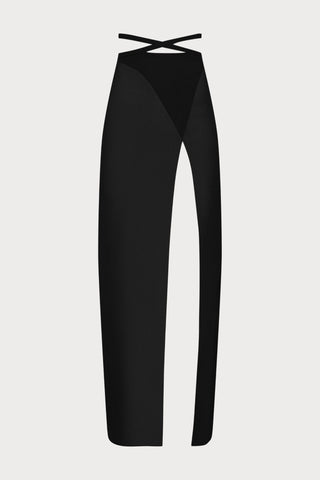 Maison Close Fever Long Wrap Beach Skirt in Black - Naughty Knickers