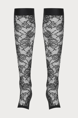 Maison Close Flashback Lace Leg Warmers in Black - Naughty Knickers
