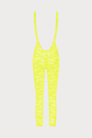 Flashback Lace Open Back Jumpsuit Yellow