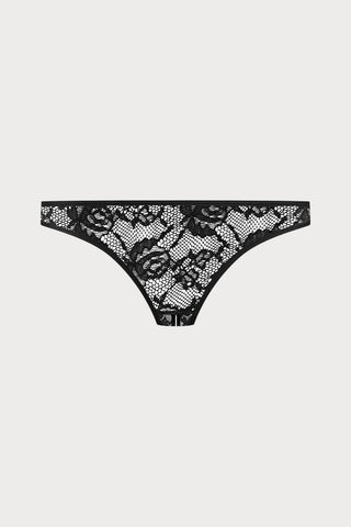 Flashback Lace Open Mini Brief Black