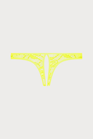 Flashback Lace Open Mini Brief Yellow, Size XS (UK 4-6)