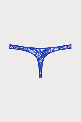 Flashback Lace Tanga Thong Blue