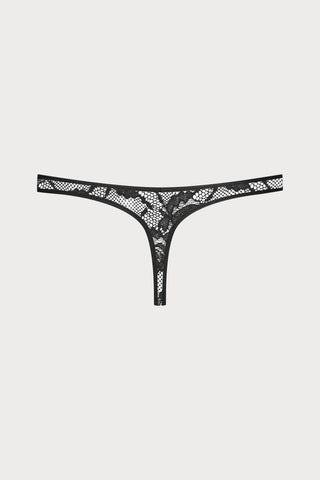 Flashback Lace Tanga Thong Black