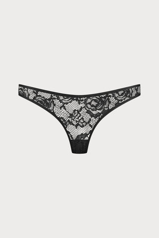 Flashback Lace Tanga Thong Black
