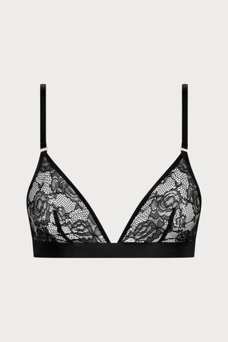 Flashback Lace Triangle Bra Black