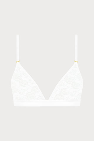 Flashback Lace Triangle Bra White