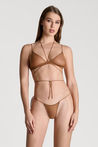 Maison Close French Kiss Light Sienna Sheer Mini Thong