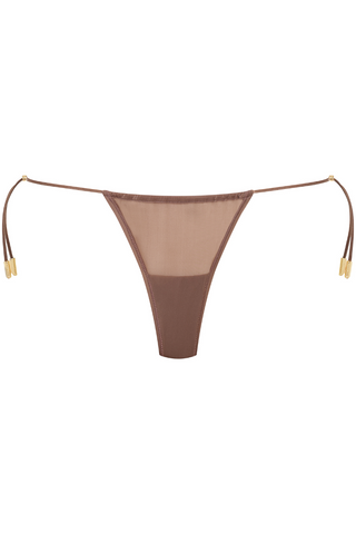Maison Close French Kiss Light Mocha Sheer Mini Thong
