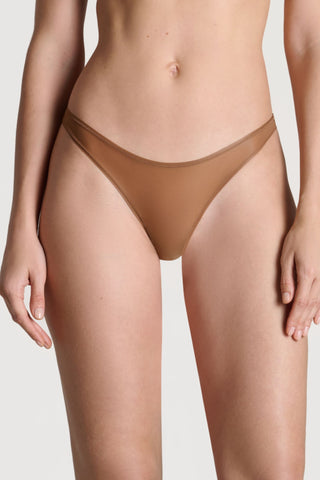 Maison Close French Kiss Light Sienna Sheer High Leg Tanga