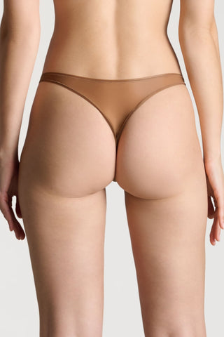 Maison Close French Kiss Light Sienna Sheer High Leg Tanga