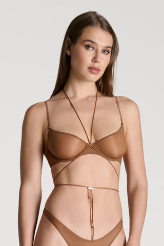 Maison Close French Kiss Light Sienna Sheer Wire Bra