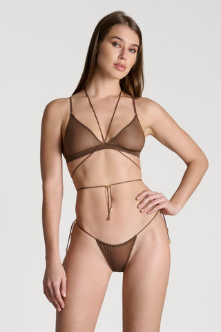 Maison Close French Kiss Light Mocha Sheer Triangle Bra