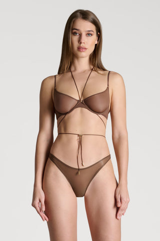 Maison Close French Kiss Light Mocha Sheer Wire Bra