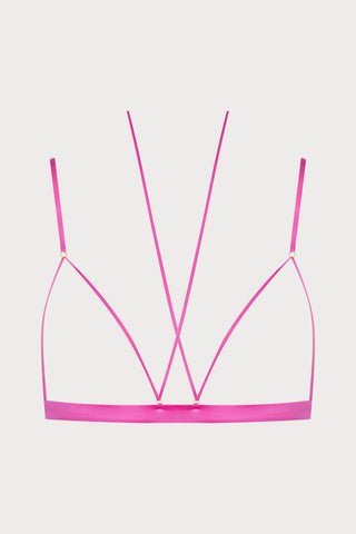 French Kiss Pink Open Triangle Bra, Size M-L