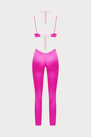 French Kiss Pink Strap Catsuit