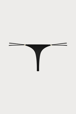 French Kiss Black Strap Thong