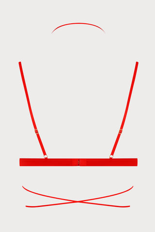 French Kiss Red Triangle Bra