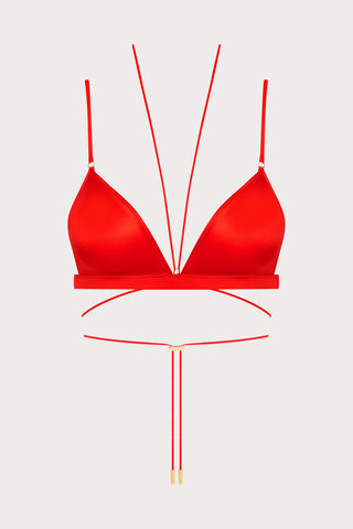 French Kiss Red Triangle Bra