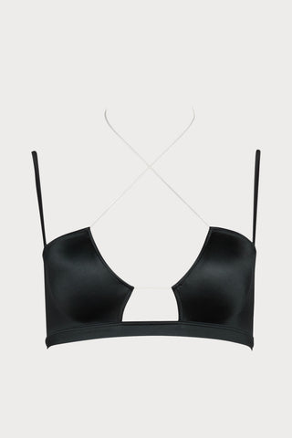 Glow Bralette Bikini Top in Black