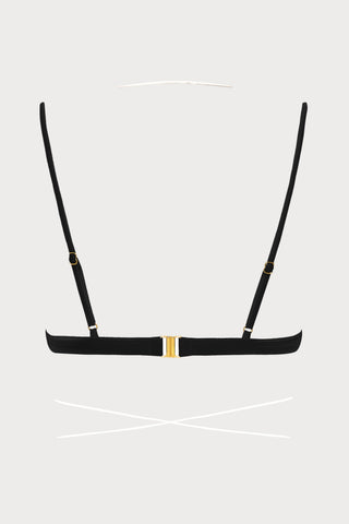 Glow Triangle Bikini Top in Black