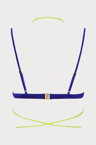 Glow Triangle Bikini Top in Blue