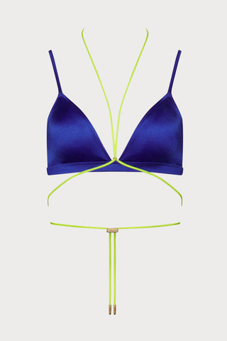Glow Triangle Bikini Top in Blue