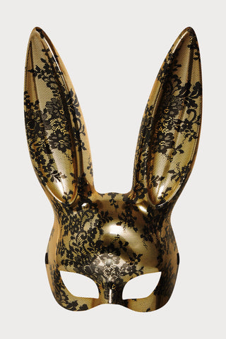 Maison Close Gold Mirror Lace Effect Bunny Mask - Naughty Knickers