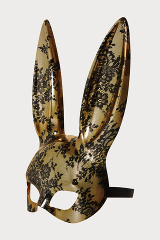 Maison Close Gold Mirror Lace Effect Bunny Mask - Naughty Knickers