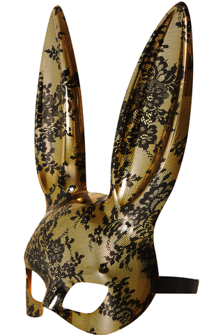 Maison Close Gold Mirror Lace Effect Bunny Mask - Naughty Knickers