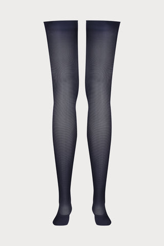 Maison Close Grey Purple Cut & Curled Stockings 40 Denier
