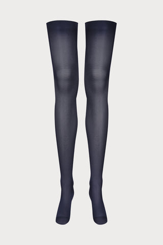 Maison Close Grey Purple Cut & Curled Stockings 40 Denier