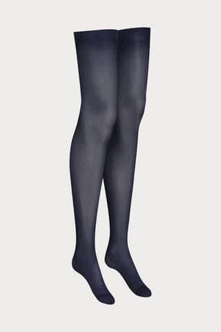 Maison Close Grey Purple Cut & Curled Stockings 40 Denier