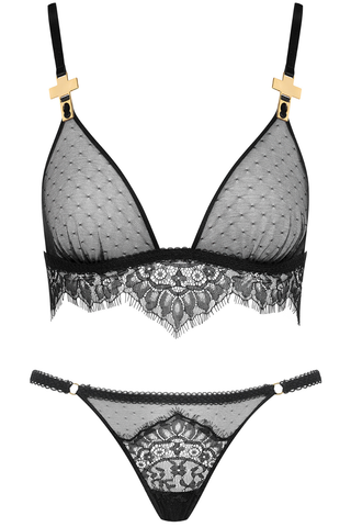 Maison Close Inspiration Divine Triangle Bra & Mini Thong Black