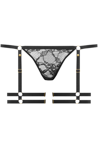 Maison Close Jeux Magnétiques Black Lace Garter Mini Thong