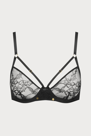 Maison Close Jeux Magnétiques Openable Black Lace Balconette Bra