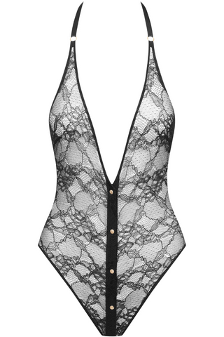 Maison Close Jeux Magnétiques Openable Black Lace Bodysuit