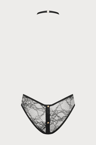 Jeux Magnétiques Openable Black Lace Harness Brief